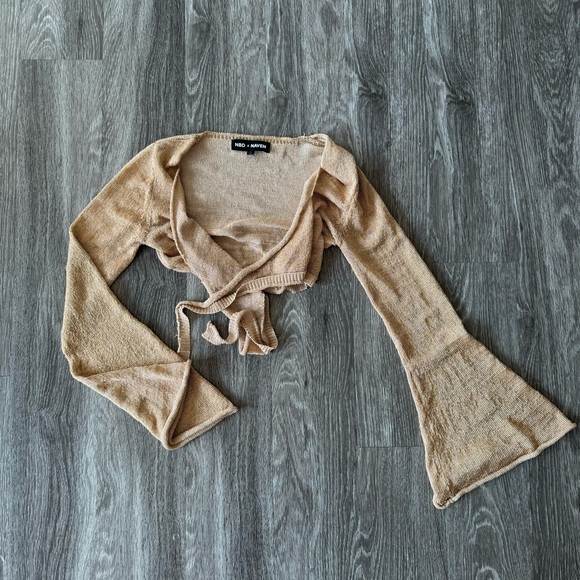 NBD X Revolve X Haven Rose-Gold Tie Crop Top - Picture 2 of 10